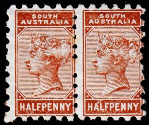 South Australia Scott 76 Horizontal Pair (1883) Mint NG F, CV $35.00 M