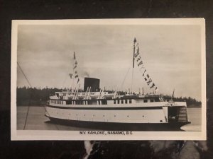 1953 Vancouver Canada Postcard Cover MV Kanloke Nanaimo BC