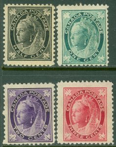 EDW1949SELL : CANADA 1897-98 Scott #66-69 Fine-Very Fine, Mint OG. Catalog $200.