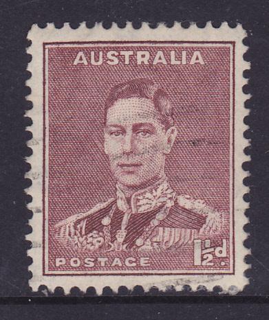 Australia 1937 #182- King George VI 1 1/2d - Purple -used 