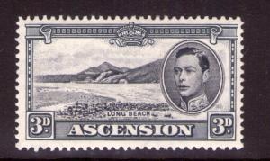 ASCENSION  GEORGE VI 3d Blk and grey single SG42a,  multi-colour L/ hinged