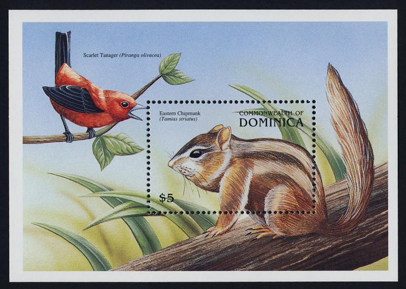 Dominica 2169 MNH Animals, Bird, Eastern Chipmunk