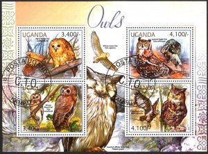 Uganda 2012 Birds Owls sheet Used / CTO