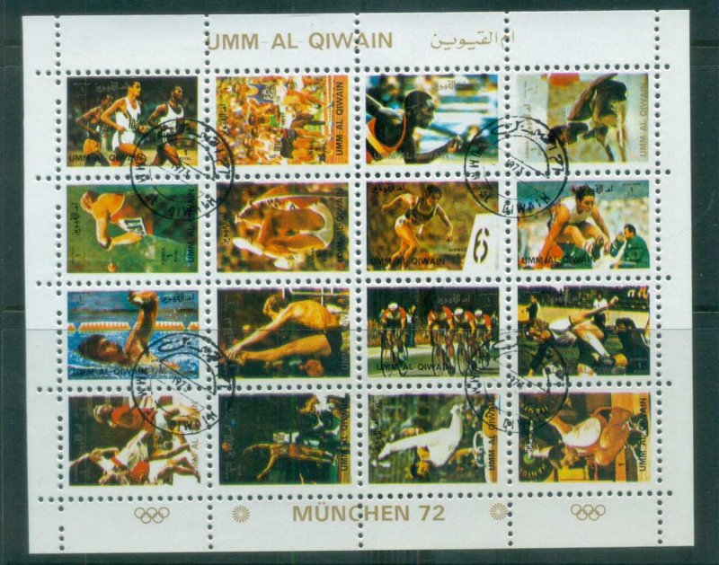 Umm al Qiwain 1972 Munich Olympics (small size) Sheetlet CTO