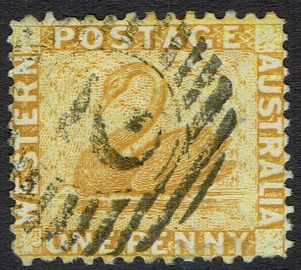 WESTERN AUSTRALIA 1882 SWAN 1D WMK CROWN CA PERF 12 X 14 USED