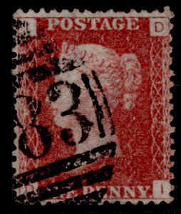 GB QV SG43, 1d rose-red PLATE 132, USED. Cat £27. DI