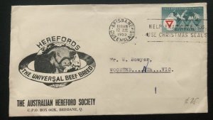 1955 Brisbane Australia Herefords Beef Breed Advertising Cover To Woodend