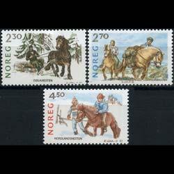 NORWAY 1987 - Scott# 917-9 Horse Breeds Set of 3 NH