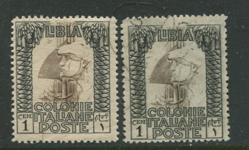 Libya - Scott 47 - Definitive Issue -1924 - MNH/ FU - 2 x 1c Stamps