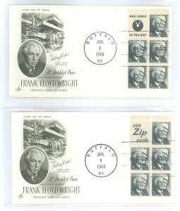 US 1280a Unaddressed FDC, Mail Early & Zip Pane of 5 + Label