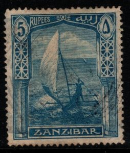 ZANZIBAR SG259 1913 5r STEEL-BLUE FINE USED