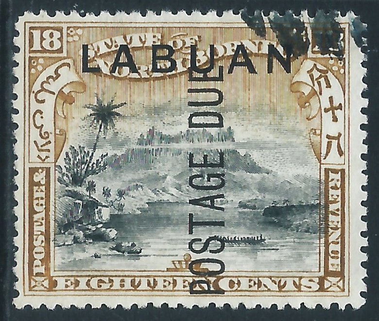 Labuan, Sc #J8, 18c Used