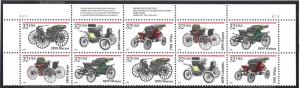US Plate Block, #3019-23, Classic Cars, MNH*-