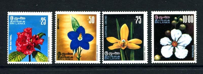 Sri Lanka 495-498, MNH, Flowers 1976. x22718