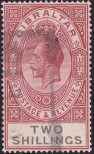 Gibraltar 1929 #86 xf u (Grade 91); 2s Red Brown & Black