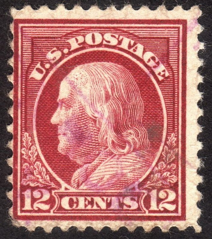 1917, US 12c, Benjamin Franklin, Used, Sc 512a