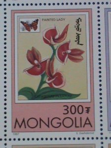 1997-SC#2269-7 MONGOLIA STAMP ORCHIDS LOVELY COLORFUL FLOWER- MINT-NH FULL SHEET