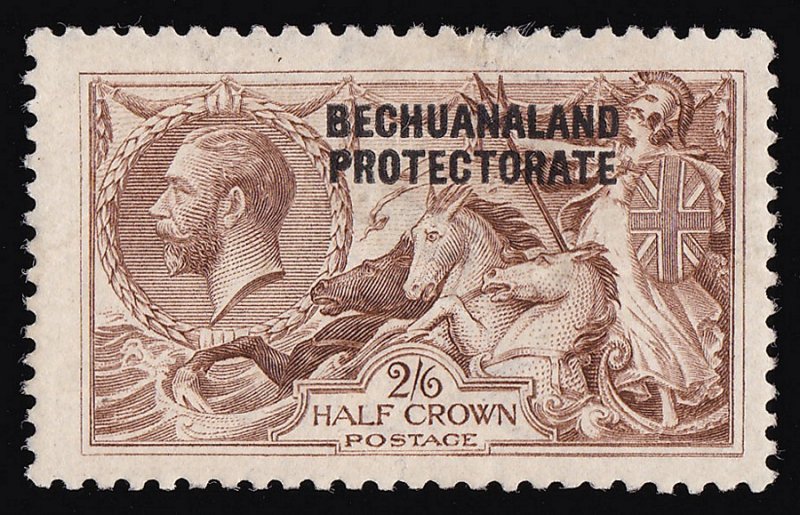 BECHUANALAND 1913 KGV Seahorses 2/6 MAJOR RE-ENTRY VARIETY with CERTIFICATE 