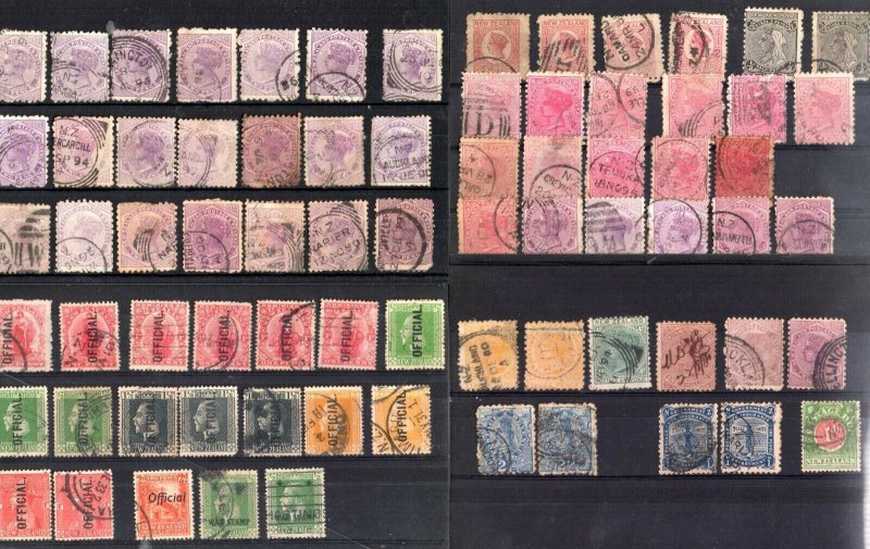 New Zealand Victoria era stamps + official nice postmarks cancel 