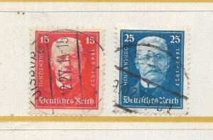 Germany #B20 & #B21 The 1927 Hindenburg Issue Used C.V. $23.25