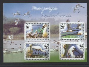 Romania #4890a (2006 WWF Birds sheet) VFMNH CV $3.25