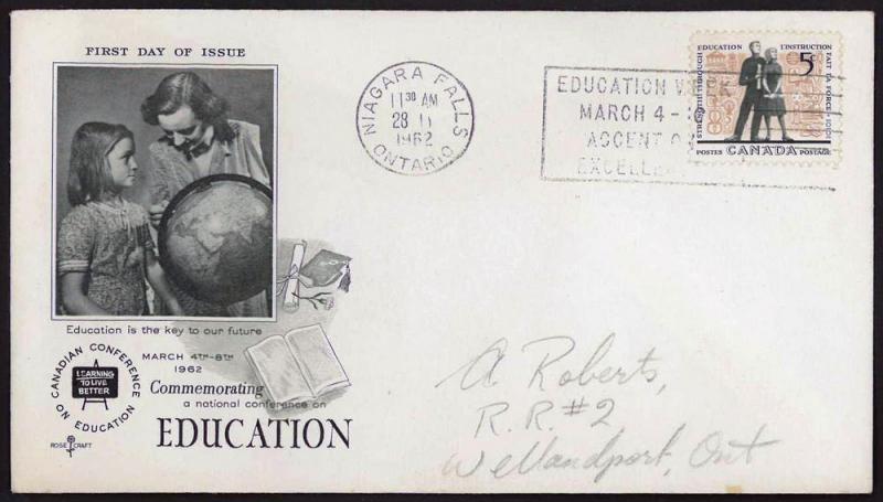 CANADA #396 1962 EDUCATION FDC (A)