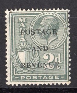 Malta 1928 Sc#154/155  POSTAGE AND REVENUE BLACK OVERPRINTED MH