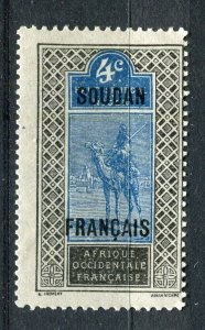 FRENCH COLONIES: SOUDAN 1921 Pictorial Optd. issue Mint hinged 4c. value