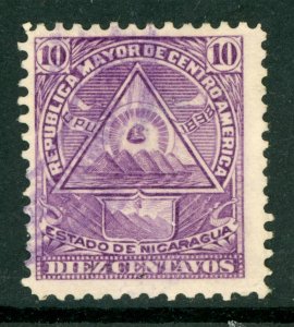 Nicaragua 1898 Seebeck Coat of Arms 10¢ Unwmk VFU B660