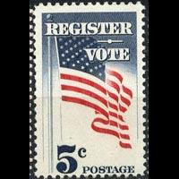 U.S.A. 1964 - Scott# 1249 Register Vote-Flag Set of 1 NH