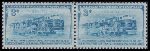 US 1006 Rail Transportation 3c horz pair MNH 1952