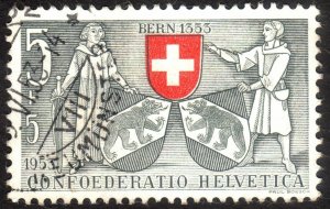 1953, Switzerland 5+5c, Used, Sc B222