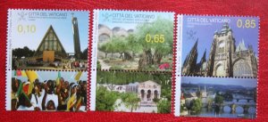 VATICAN CITY 2010 Travels of Pope Benedict MNH Scott# 1455-1457 SG# 1602-1604