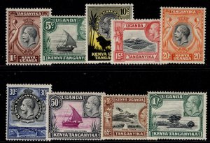 KENYA UGANDA TANGANYIKA GV SG110-118, 1935-37 SHORT set to 1s, M MINT. Cat £60.