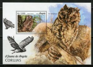 ANGOLA 2018  FAUNA  OWLS  SOUVENIR SHEET MINT NH