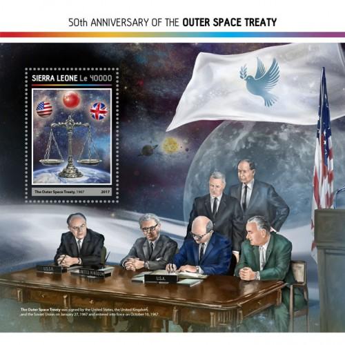 SIERRA LEONE - 2017 - 50th  Anniv Outer Space Treaty - Perf Souv Sheet - M N H