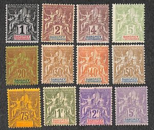 Dahomey 1901, Definitives 12v, Unused (hinged)