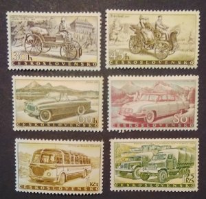 Czech cars and trucks, complete set of 6 mint,  lightly hinged