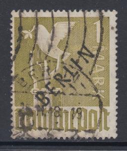 Germany, Berlin, Sc 9N17 used. 1948 1m olive Peace Dove with BERLIN ovpt