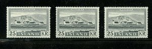 Iceland #305 X (3) (IC344) Comp 1957 President's Residence, M, LH, FVF, CV$75.00