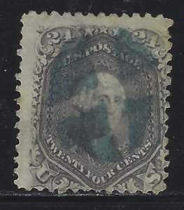 Scott # 78b  Lot E142  24c Washington  gray blue  Fancy Cancel   Used