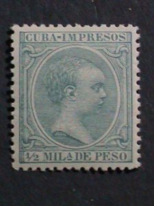 CUBA 1890- OVER 132 YEARS OLD STAMP-KING ALFONSO XIII MINT-VERY FINE-RARE