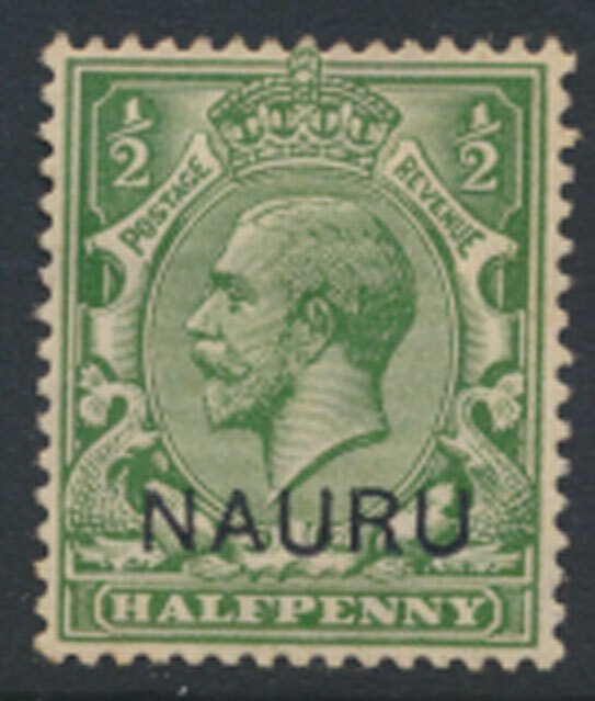 Nauru   SC# 1  GB OPT  thinner Overprint font   issued 1916- see detail & scans 
