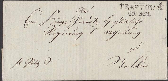 GERMANY c1840 cover - folded wrapper ex TREPTOW.............................T766