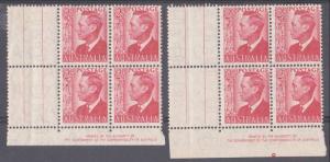 AUSTRALIA GVI 2½d - 2 imprint blocks MNH...................................87375