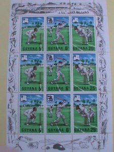 GUYANA STAMP: 1968-    WICKETKEEPER WEST INDIES CRICKET TEAM-MNH-STAMP SHEET