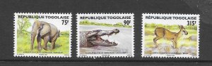 TOGO #1729-31 ANIMALS MNH