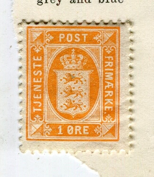 DENMARK; 1880s early classic ' ore ' Official issue Mint hinged 1ore ...