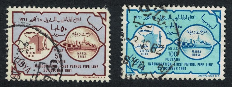 Libya Inauguration of First Libyan Petrol Pipeline 2v canc SG#264-265 SC#210-211