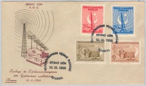 51035-TURKEY TURKIYE-POSTAL HISTORY:FDC COVER 1955Centenary of Telecommunication-